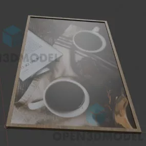 Mô hình khung ảnh nhà hàng Cup Of Coffee 3d