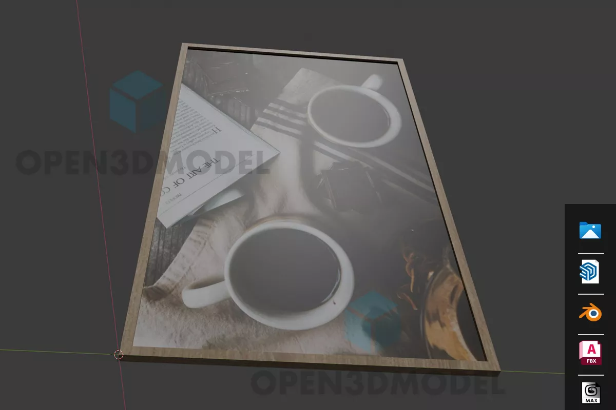 Cup Of Coffee Restaurant Photo Frame 3d model Cup Of Coffee Restaurant Photo Frame 3d model