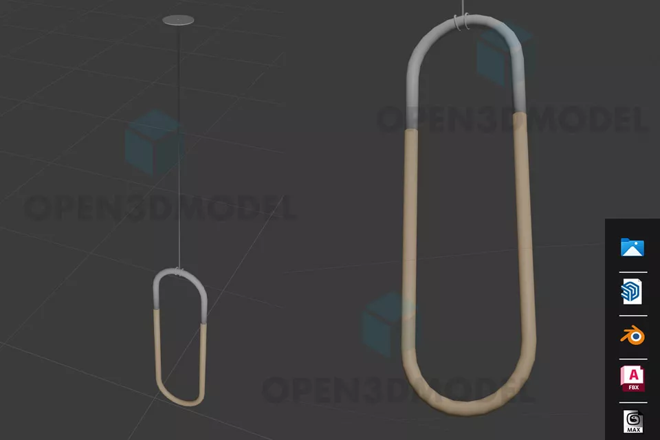 Decorative Of Curved Lamp Hook Shape 3d model Decorative Of Curved Lamp Hook Shape 3d model