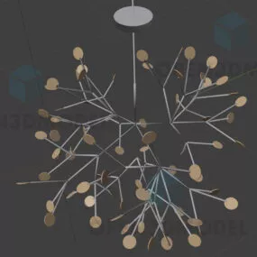 Modern Brass Chandelier Branches Arm Style 3d model