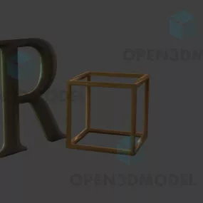 Letter Decoration Furniture With Wood Cube 3d model