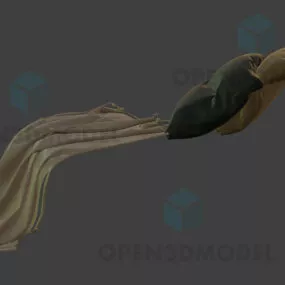 Blanket And Pillow, Wrinkle Blanket 3d model