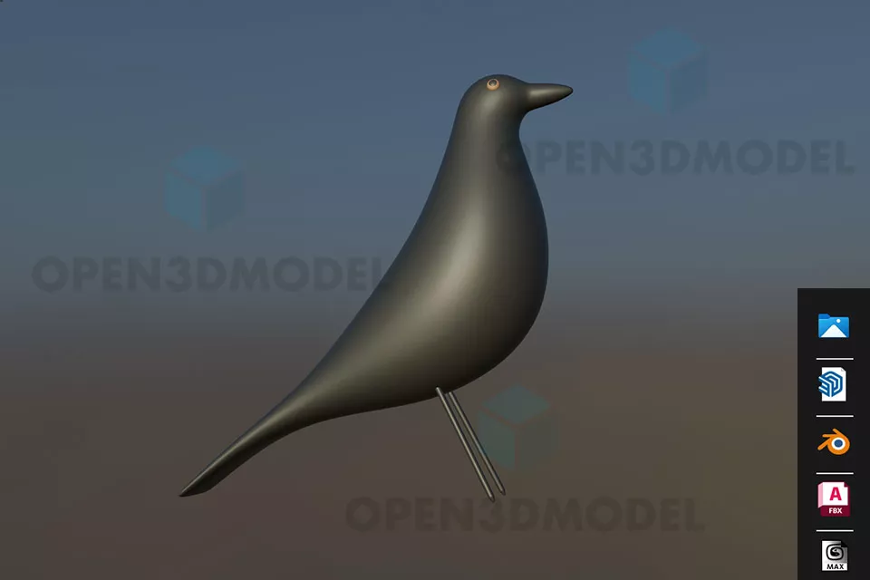 Figurine Of Bird Tableware Decoration 3d model Figurine Of Bird Tableware Decoration 3d model