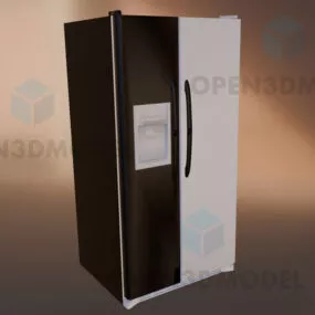 Black And White Refrigerator 3d model