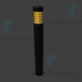 Black Garden Lamp, Shade At Top 3d model