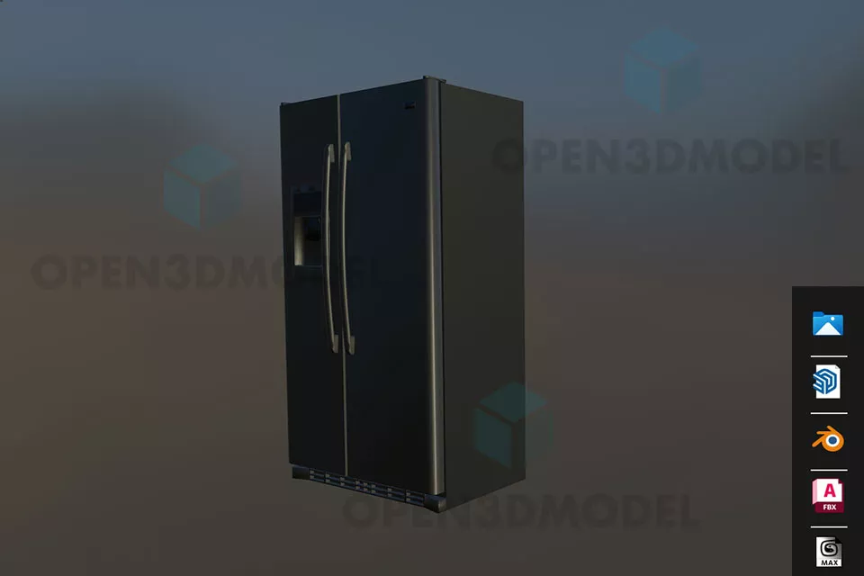 Vertical Fridge Market Equipment 3d model