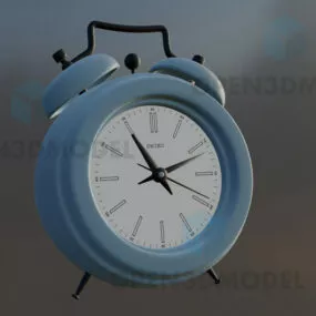 Blue Alarm Clock Vintage Style 3d model