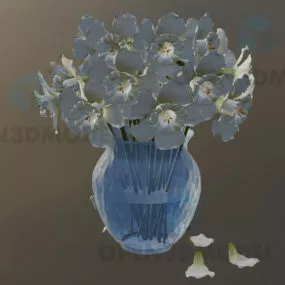 Crystal Vase Flowers 3d model