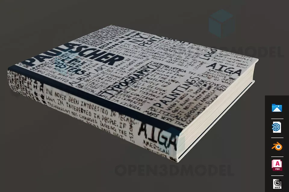 Book With Typography On Cover Free 3d Model - .Blend, .Fbx, .Max, .Skp ...