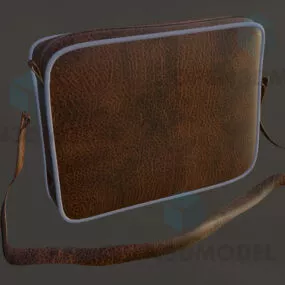 Brown Leather Briefcase Bag 3d model