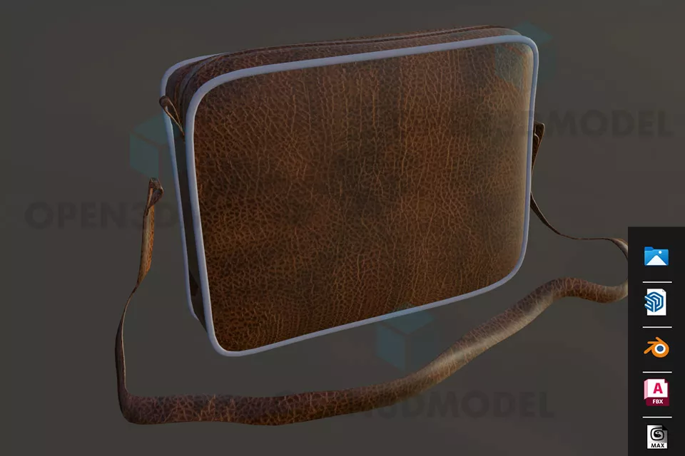 Brown Leather Briefcase Bag 3d model Brown Leather Briefcase Bag 3d model