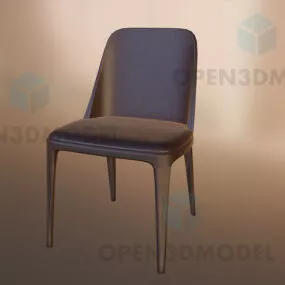 Brown Leather Chair, Dining Chair 3d model
