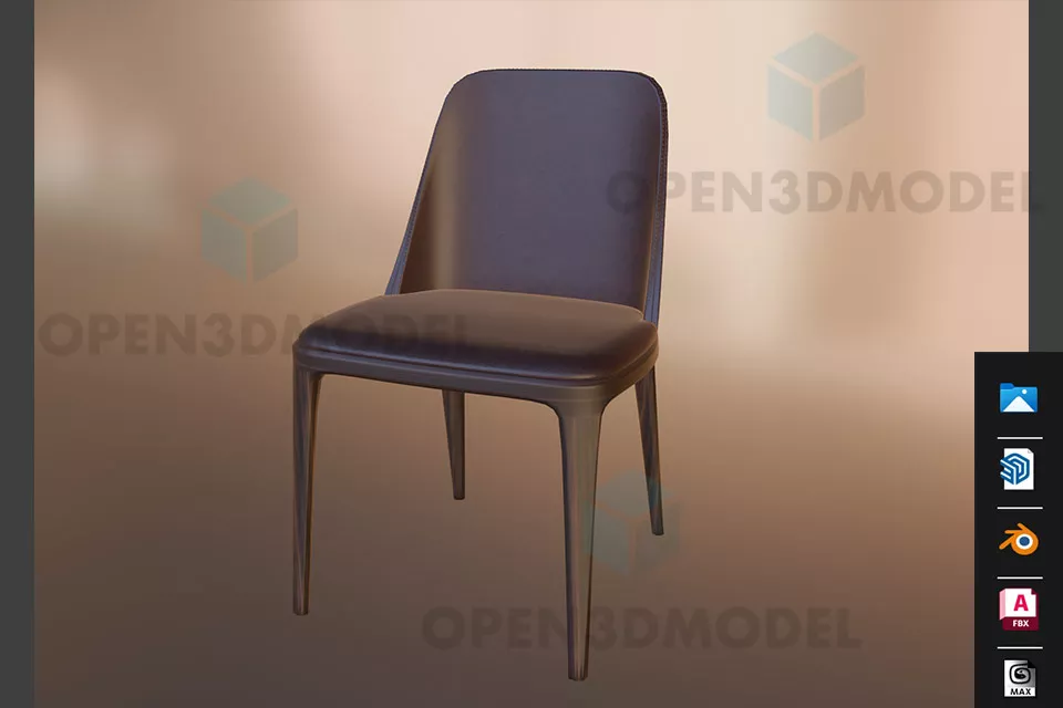 Armchair Upholstered With Wooden Frame Base 3d model