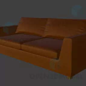 Brown Leather Couch Sofa 3d model