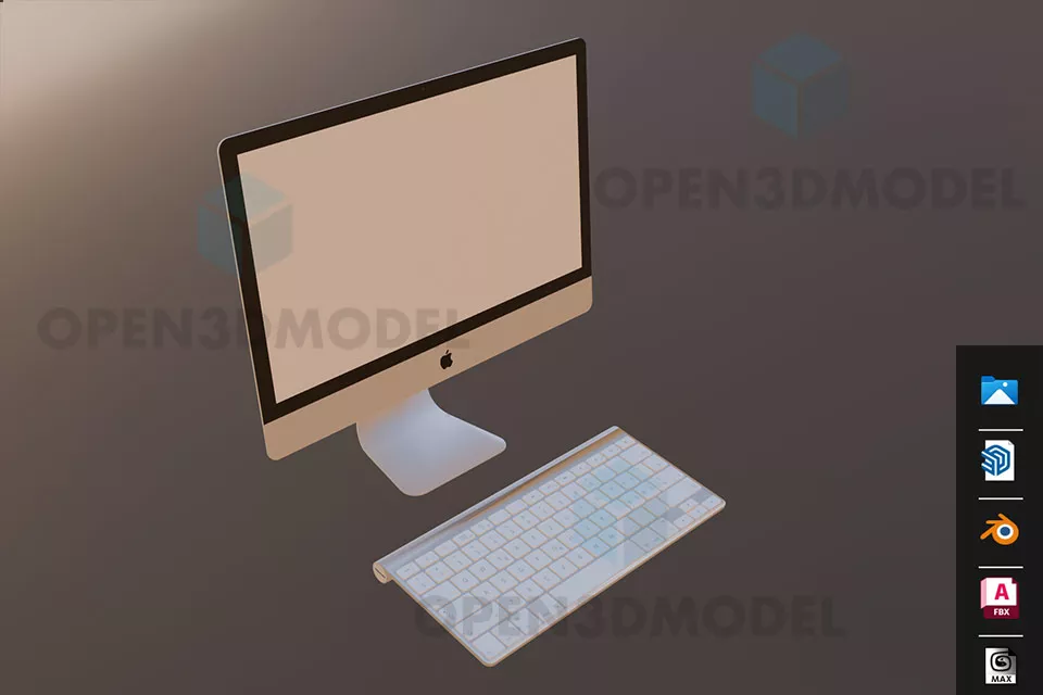 Apple Imac Computer With Keyboard 3d model Apple Imac Computer With Keyboard 3d model
