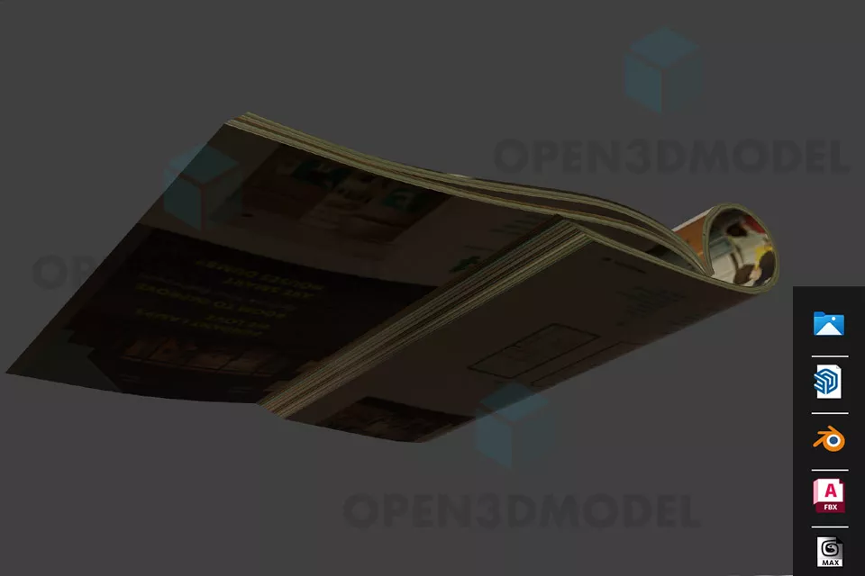 Old Book Open Free 3d Model - .Blend, .Fbx, .Max, .Skp - Open3dModel