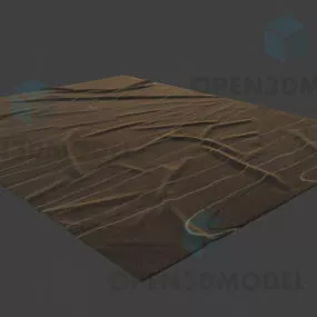 Wrinkle Rug Brown Color 3d model