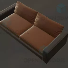 Leather Couch Two Seats 3d model