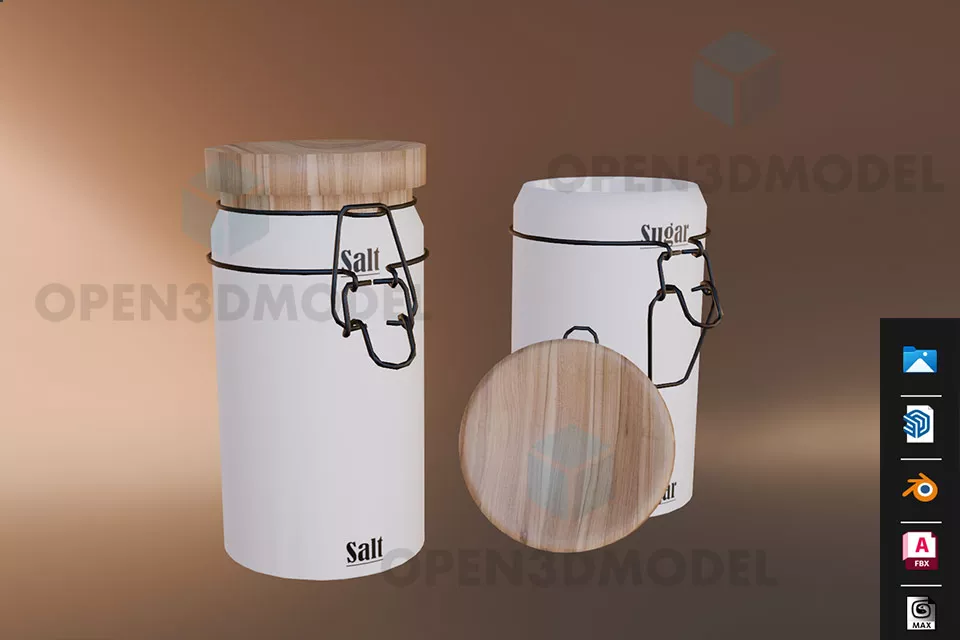 Kitchen Cabinet With Open Cabinet 3d model