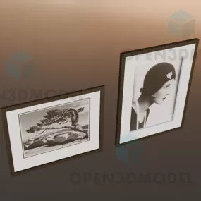 Pictures Frame Hang On Wall 3d model