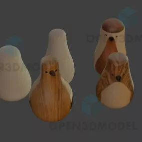 Artwork Wooden Bird, Bowling Shape 3d model