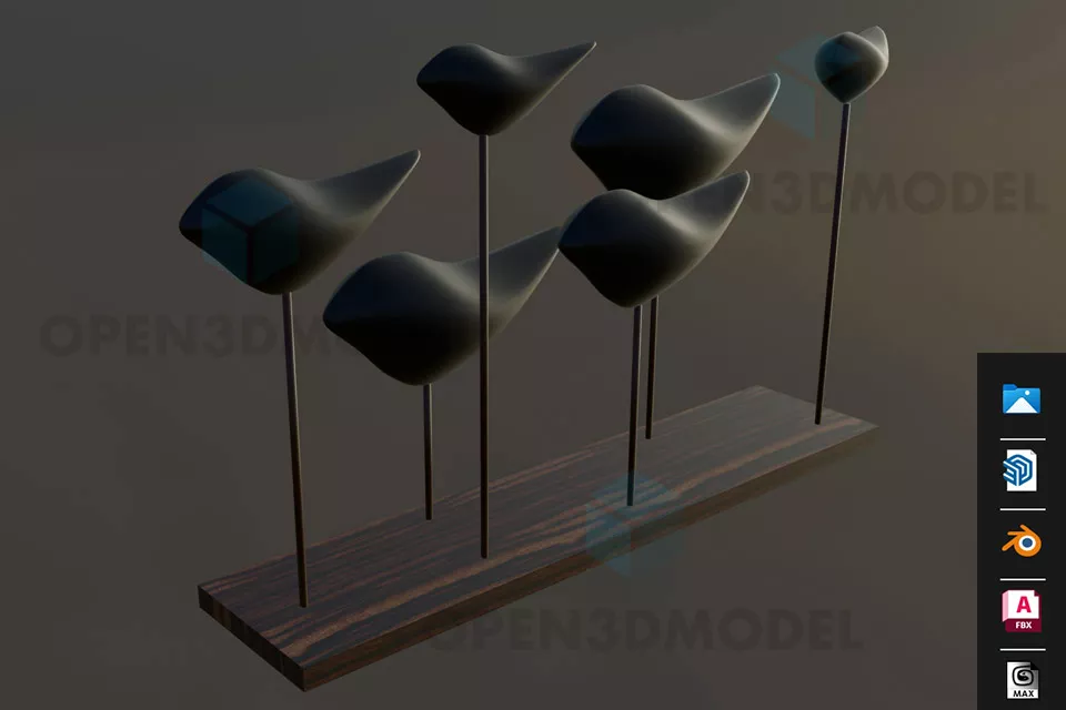 Tableware Figurine Leopard 3d model
