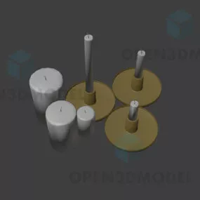 Group Of Candles Lowpoly 3d model