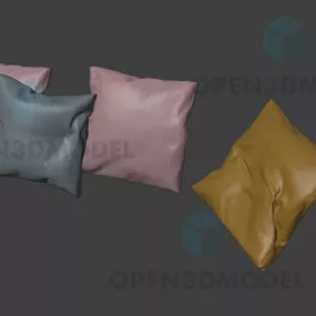 Group Pillows Wrinkle Style 3d model