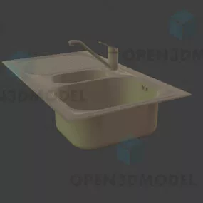 Kitchen Sink, Faucet Soap Dispenser 3d model