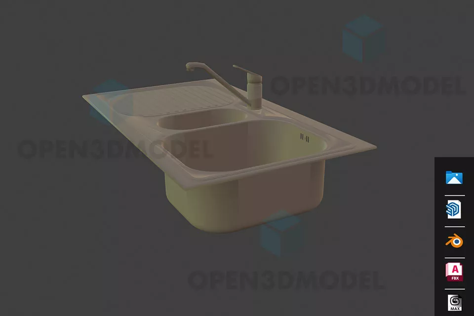 Combined Toilet With Sink 3d model