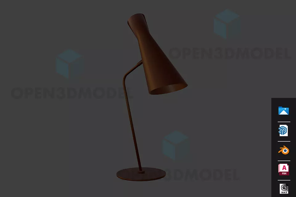 Hotel Lamp Curved Stand 3d model