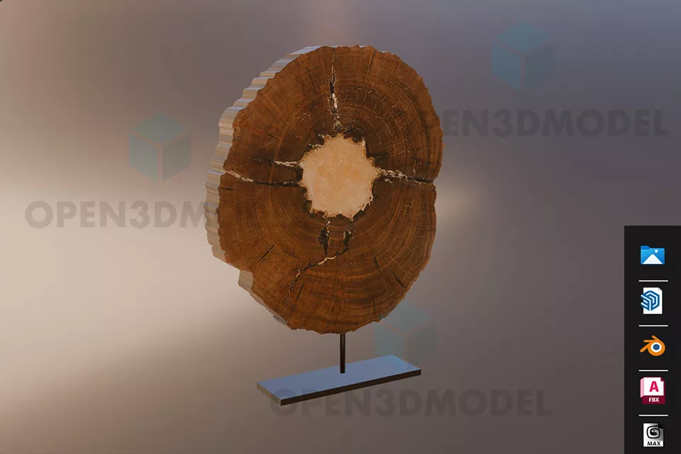 Old Log Lumber Tree 3d model