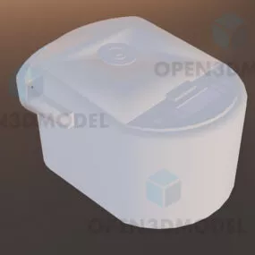 White Rice Cooker Kitchen Equipment 3d model