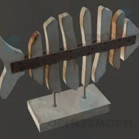 Fish On Stand Figurine Decoration 3d model