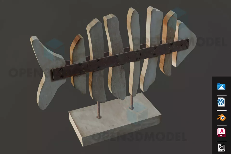 Sculpture Eagle With Marble Stand 3d model