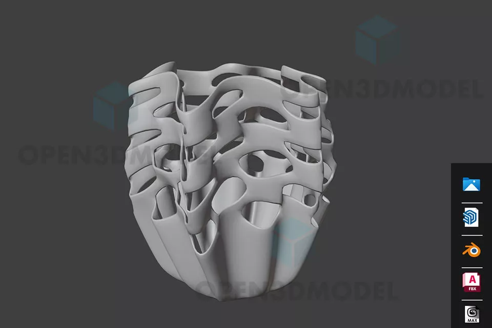 Contemporary Vase Carved Sculpture Style 3d model Contemporary Vase Carved Sculpture Style 3d model