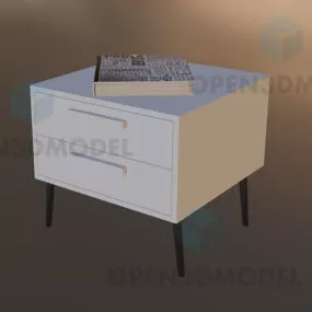 Simple Nightstand With Book 3d model