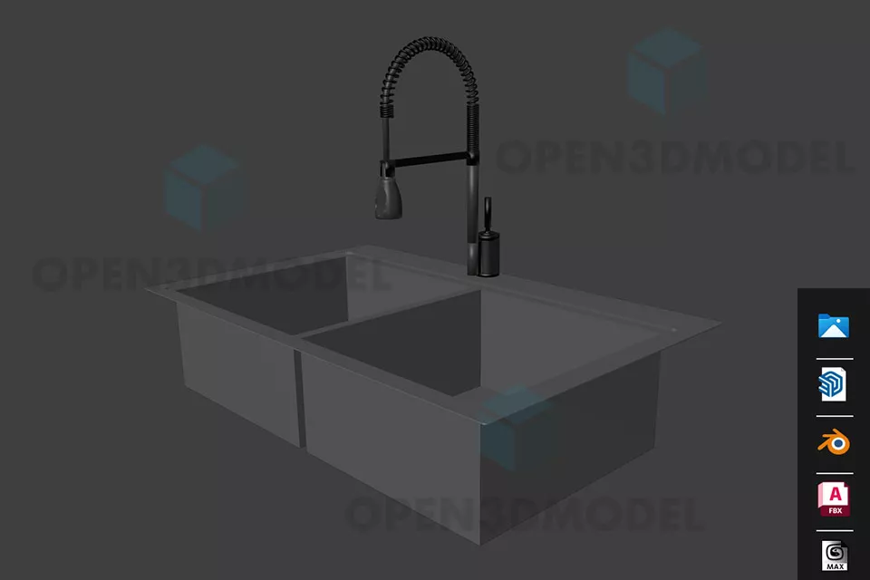 Round Edge Sink 3d model