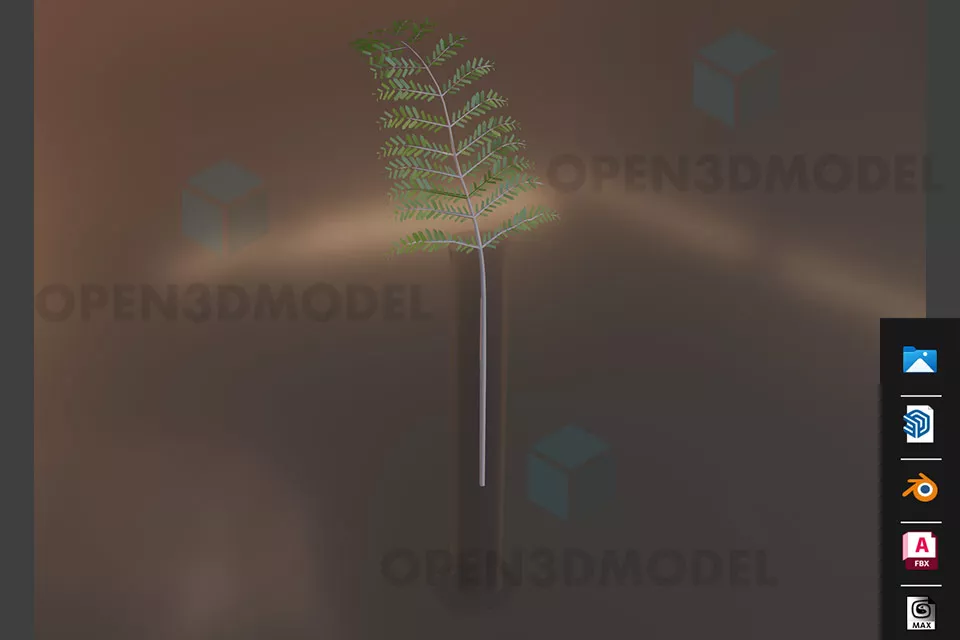 Small Green Plant Inside Glass Vase 3d model Small Green Plant Inside Glass Vase 3d model
