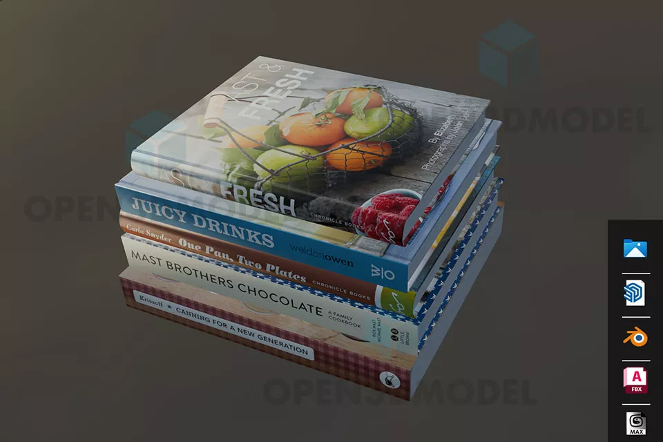 Books Stack Collection 3d model