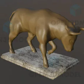Statue Of Bull Figurine Decoration 3d model