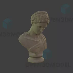 Greek Bust Of Man 3d model