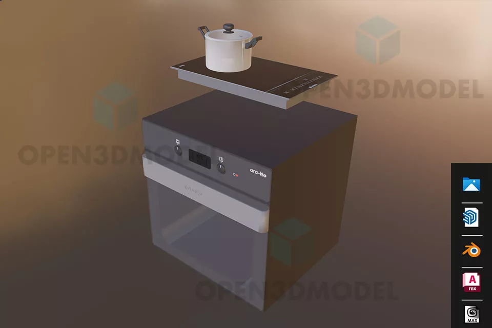 Typical Kitchen Gas Stove 3d model