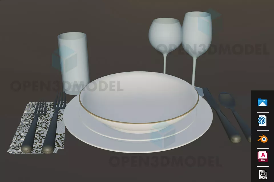 Glass Coffee Table With Under Shelf 3d model