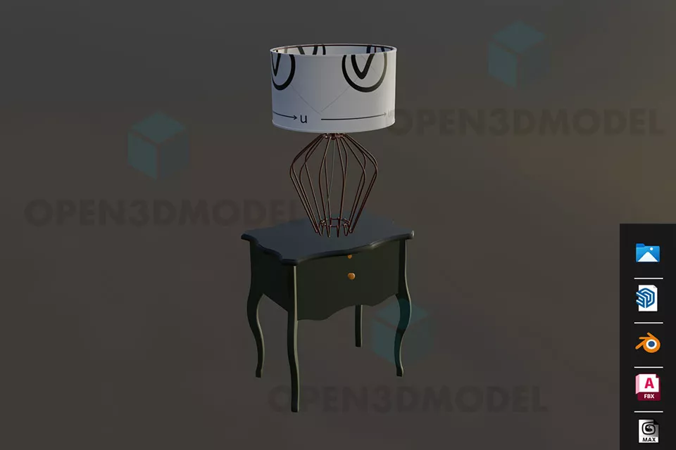 Pendant Lamp With Two Bulbs, Frame Covered 3d model