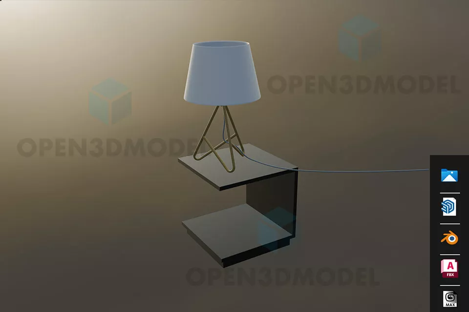 Modern Table Lamp Con Cantilever Nightstand 3d model Modern Table Lamp Con Cantilever Nightstand 3d model