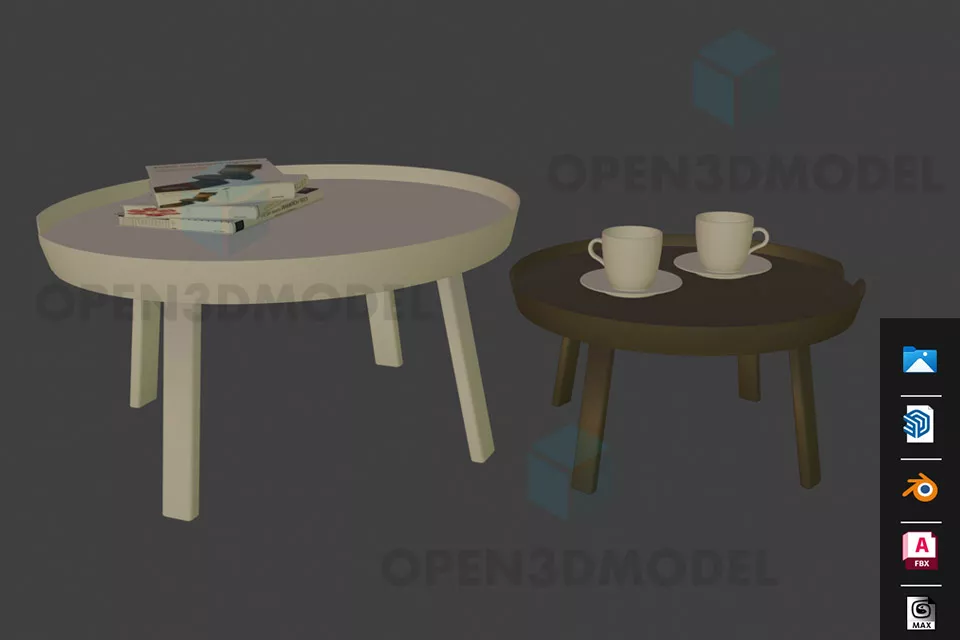 Dressing Table With Multiple Mirrors 3d model