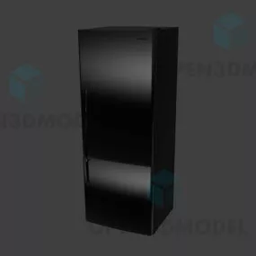 Tall Black Refrigerator 3d model