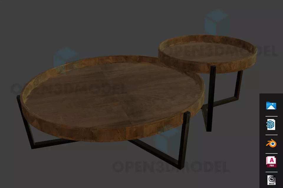 Nest Table Stool Modernism 3d model