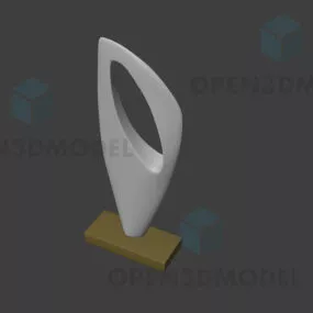 Art Vase Sculpture On Wood Stand 3d model